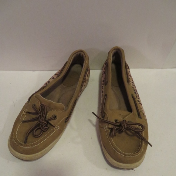 G.H. BASS & CO BROWN/TAN LEATHER LEOPARD LOAFERS 7 - Picture 1 of 5
